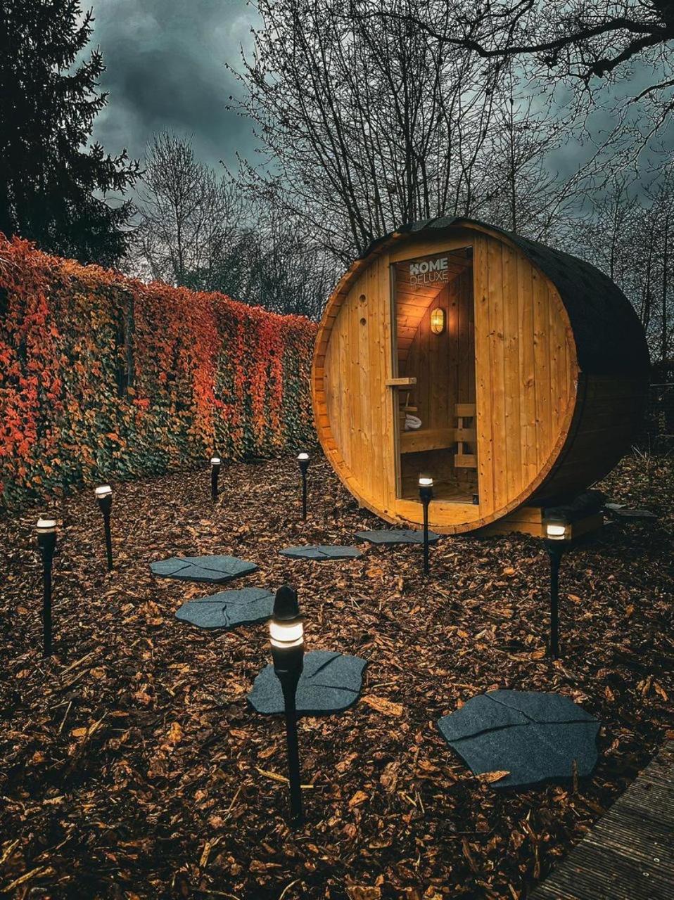 Wunderschoenes Chalet Mit Gaestehaus In Der Natur Mit Fass-Sauna Sangerhausen Exteriér fotografie