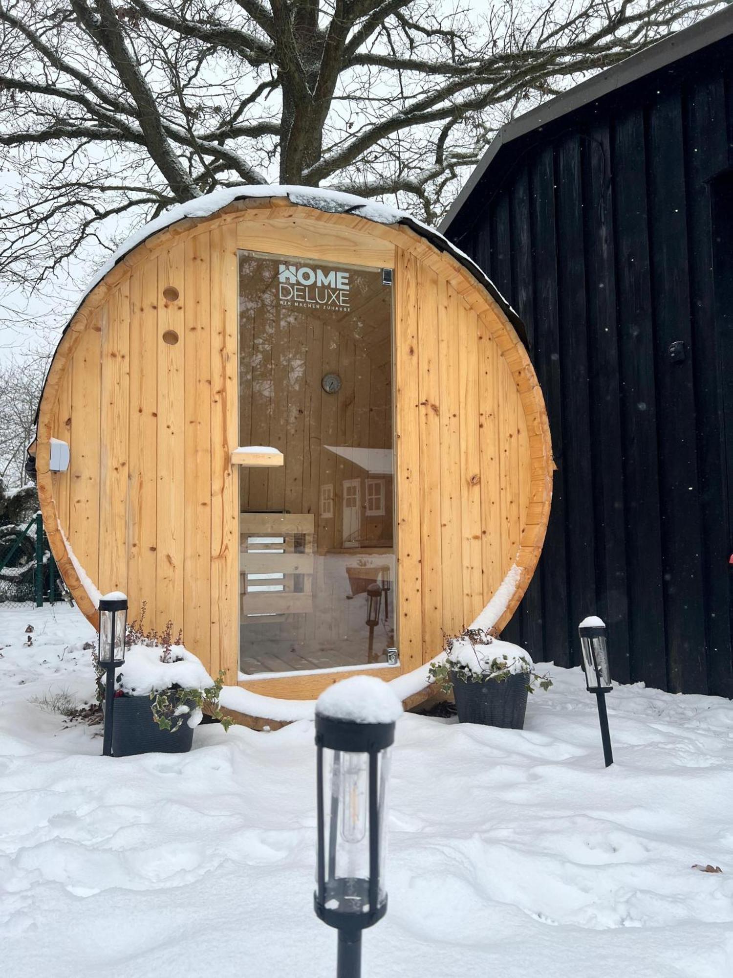 Wunderschoenes Chalet Mit Gaestehaus In Der Natur Mit Fass-Sauna Sangerhausen Exteriér fotografie